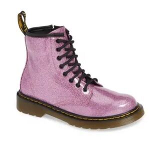Dr. Marten’s Dark Pink Glitter Lace-Up Boots